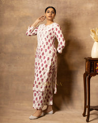 Cotton Coord Floral printed Kurta with Pallazo set