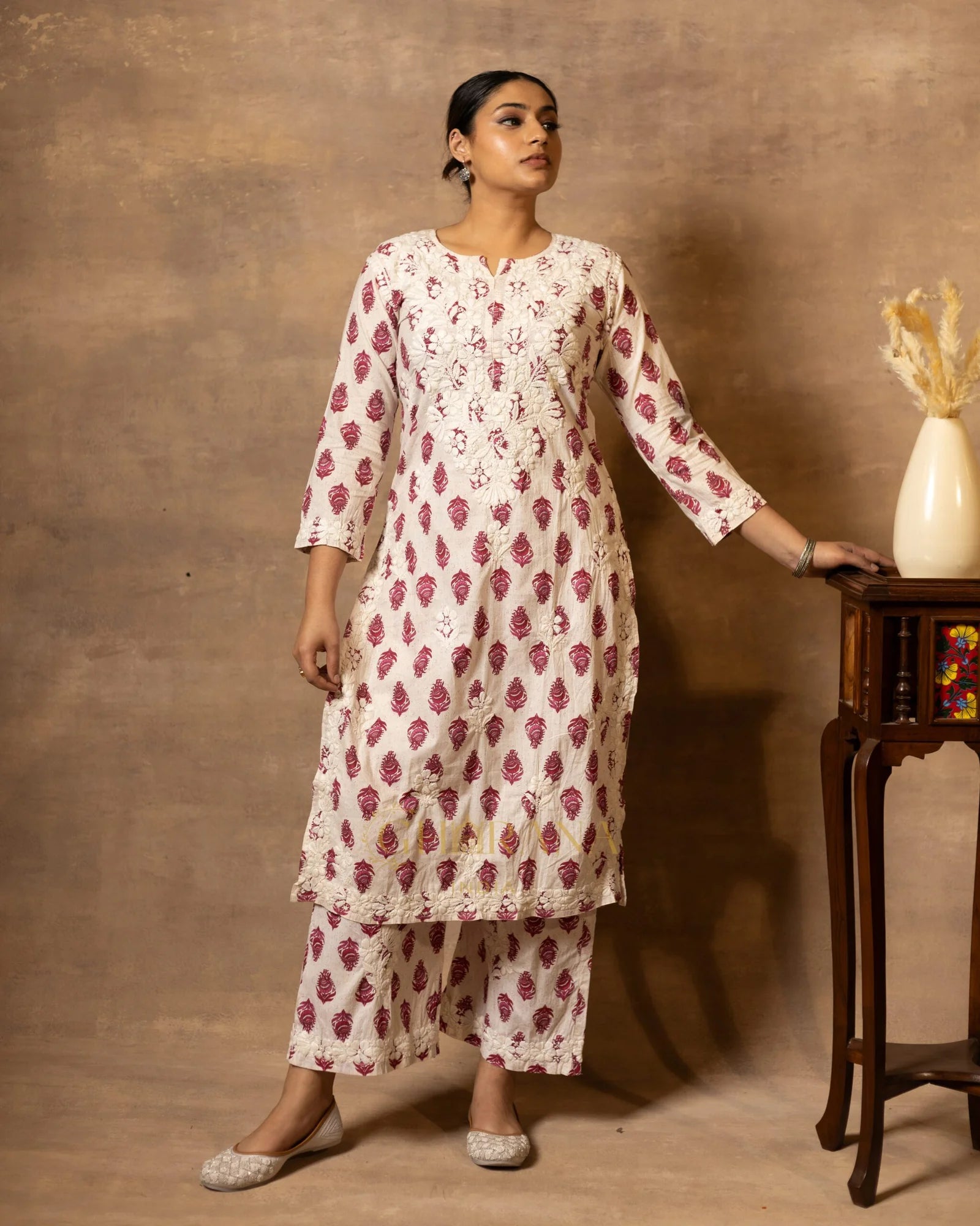 Cotton Coord Floral printed Kurta with Pallazo set
