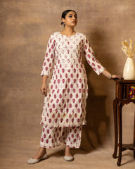 Cotton Coord Floral printed Kurta with Pallazo set