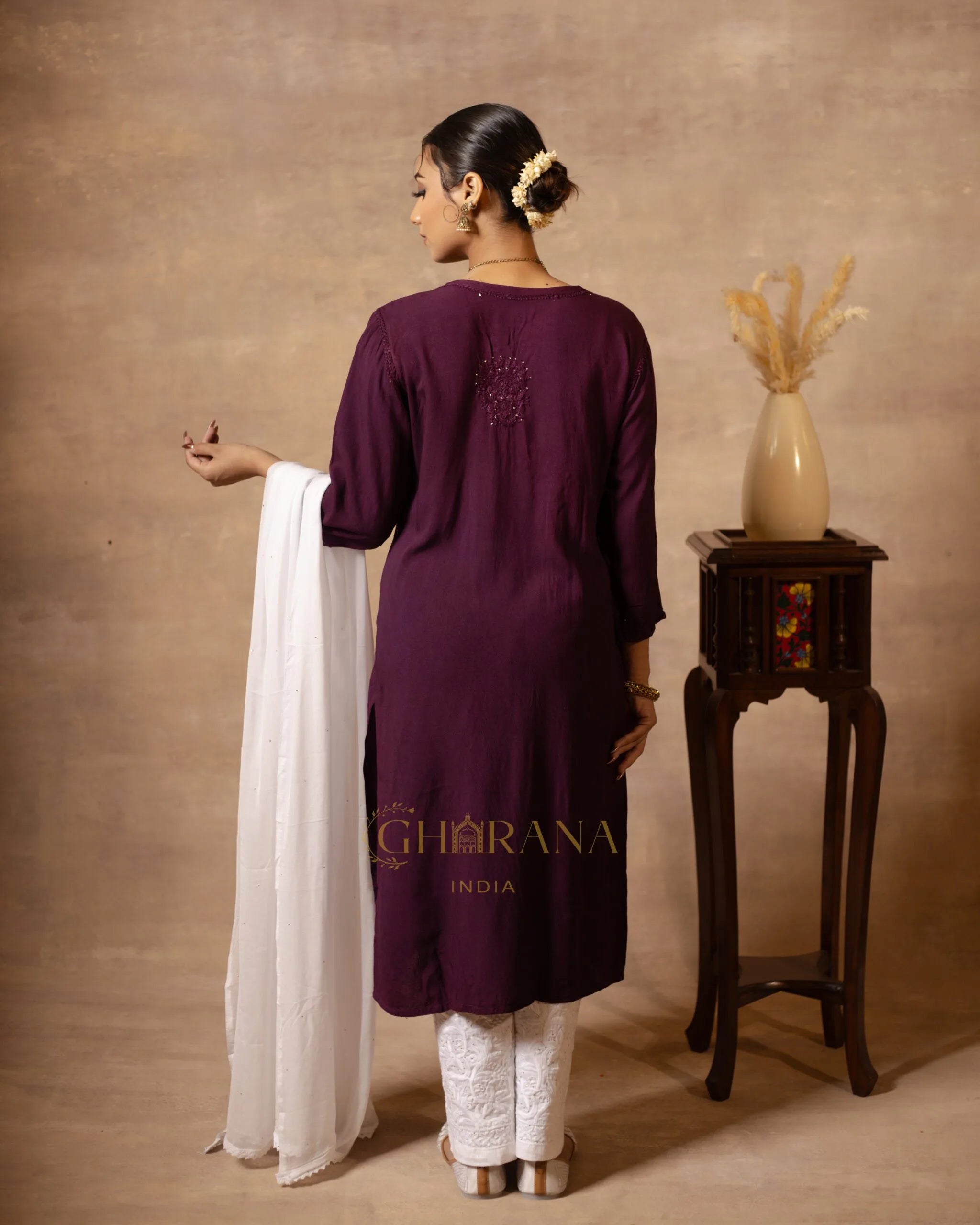 Rayon Chikankari Kurta with Mukaish work