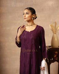 Rayon Chikankari Kurta with Mukaish work