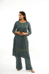 Rayon Chikankari with Mukaish work 2 PC set with Palazzo