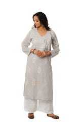 Meenakshi Chikankari Cotton Angrakha Style Kurta