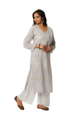 Meenakshi Chikankari Cotton Angrakha Style Kurta