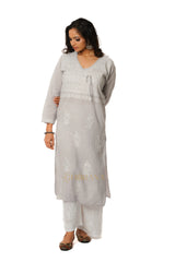 Meenakshi Chikankari Cotton Angrakha Style Kurta