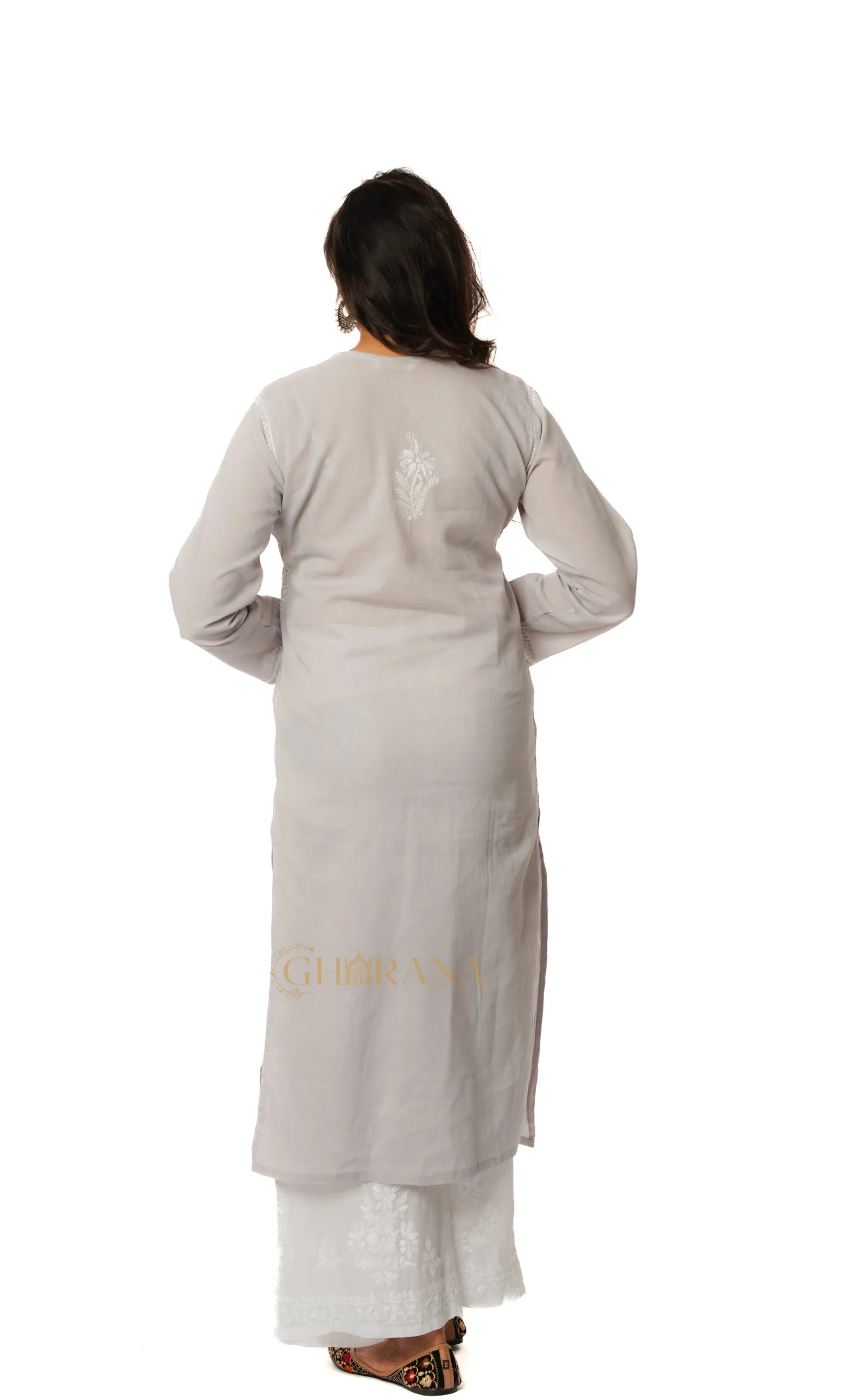 Meenakshi Chikankari Cotton Angrakha Style Kurta