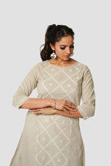 Kimaya Chikankari Mulmul Straight Kurta