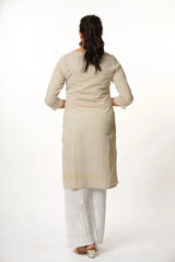 Kimaya Chikankari Mulmul Straight Kurta