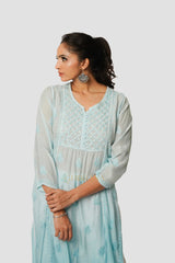 Isha Chikankari Muslin Naira cut Kurta