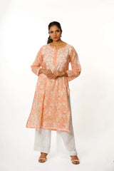 Eesha Chikankari Premium Mulmul Printed Kurta