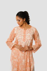 Eesha Chikankari Premium Mulmul Printed Kurta