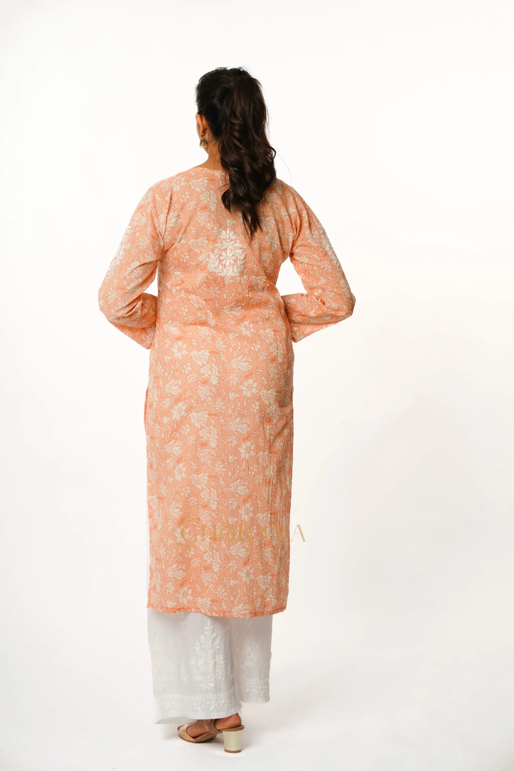 Eesha Chikankari Premium Mulmul Printed Kurta