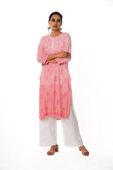 Usha Chikankari Muslin Straight Kurta