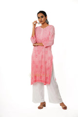 Usha Chikankari Muslin Straight Kurta
