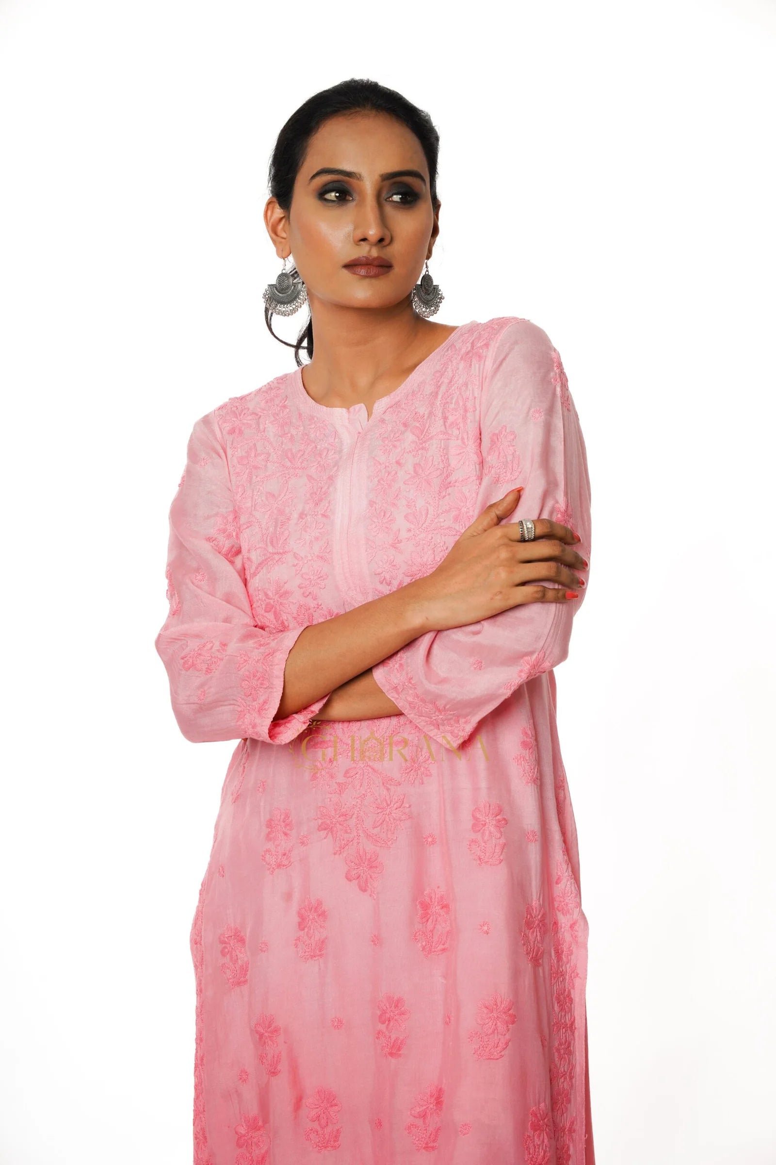 Usha Chikankari Muslin Straight Kurta