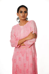 Usha Chikankari Muslin Straight Kurta