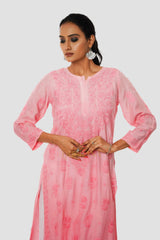 Usha Chikankari Muslin Straight Kurta