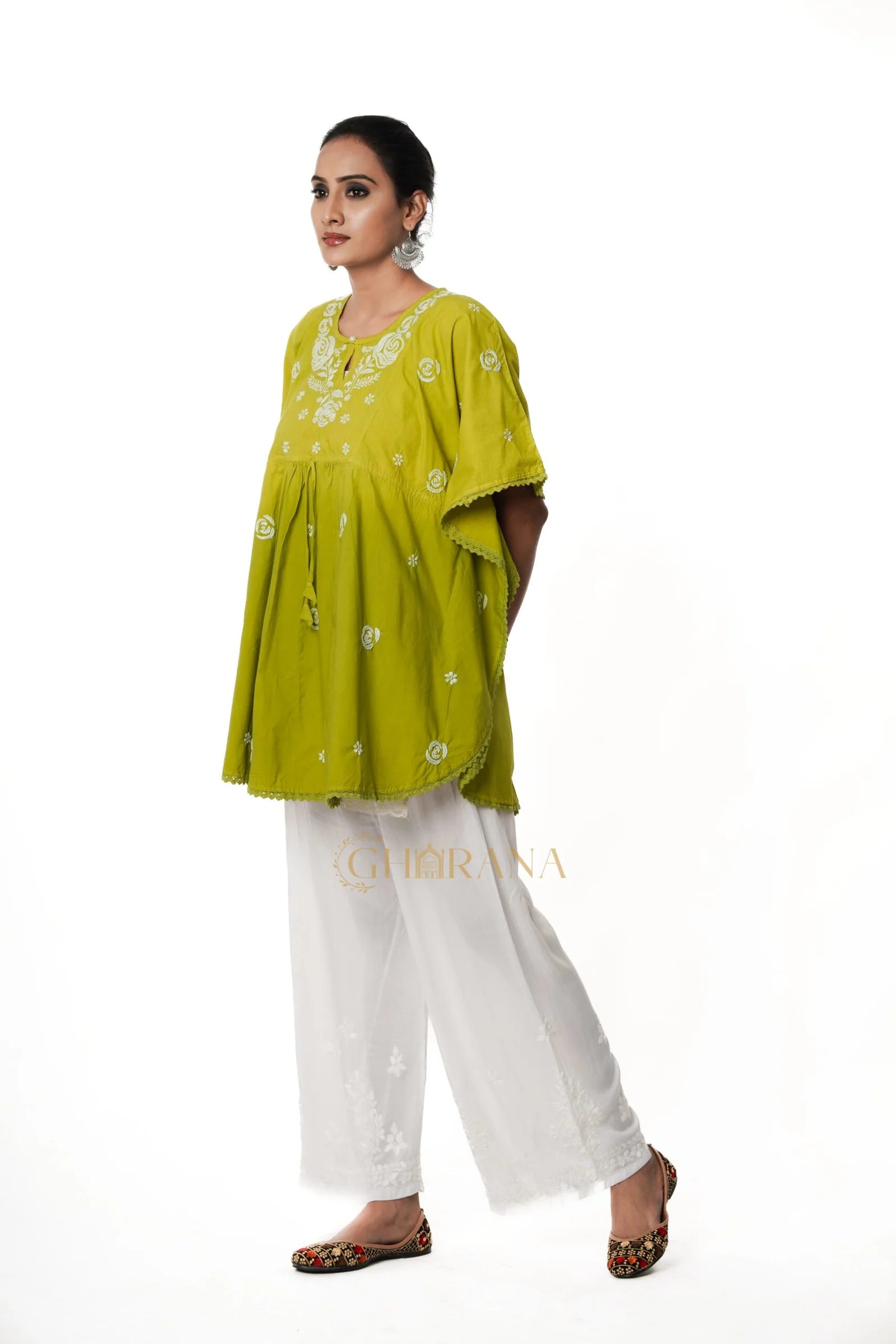 Cotton Chikankari Kaftan