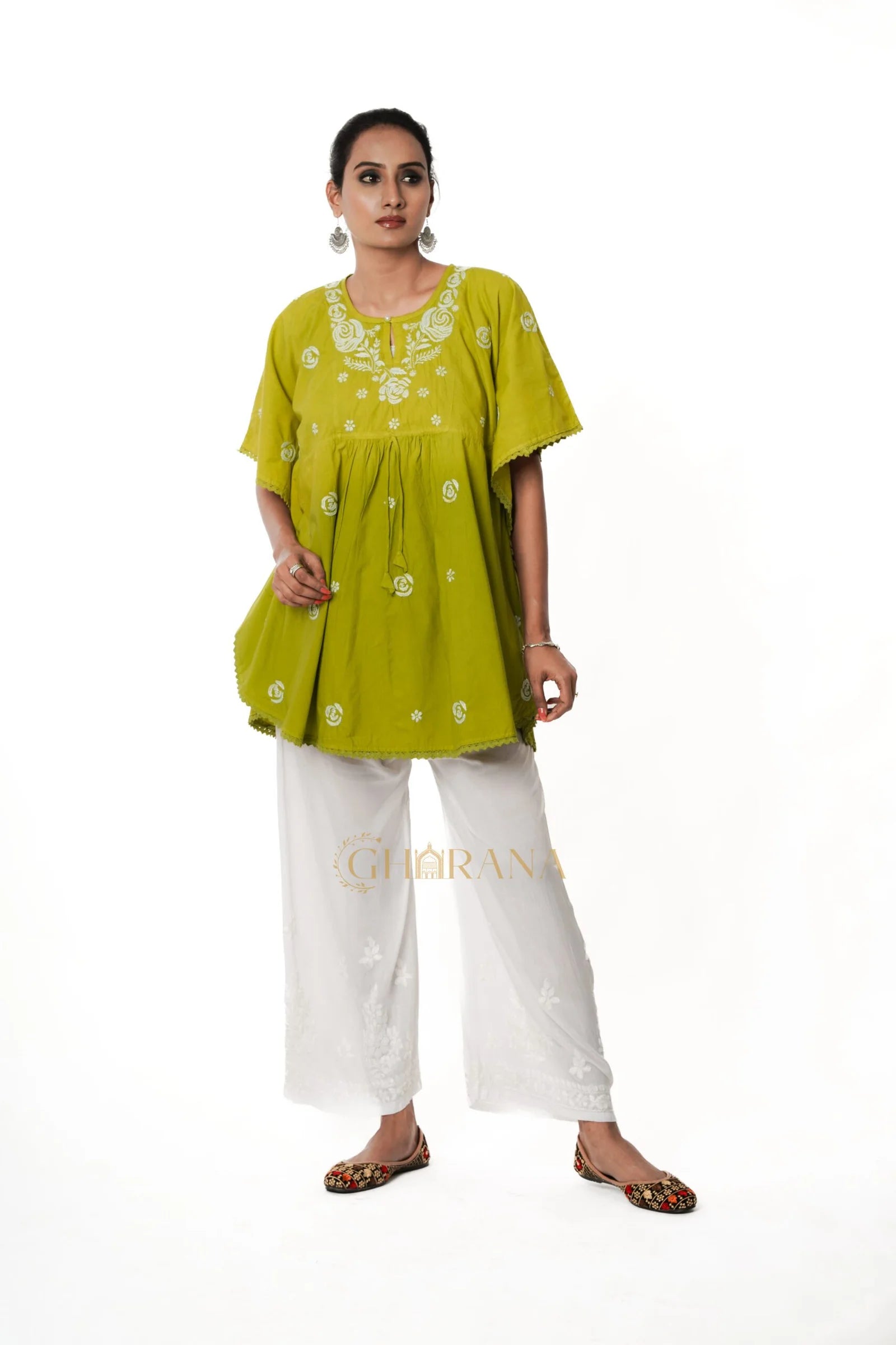 Cotton Chikankari Kaftan