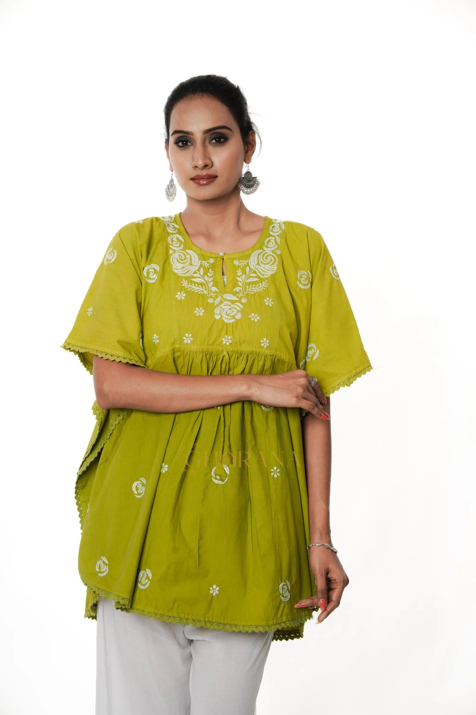 Cotton Chikankari Kaftan