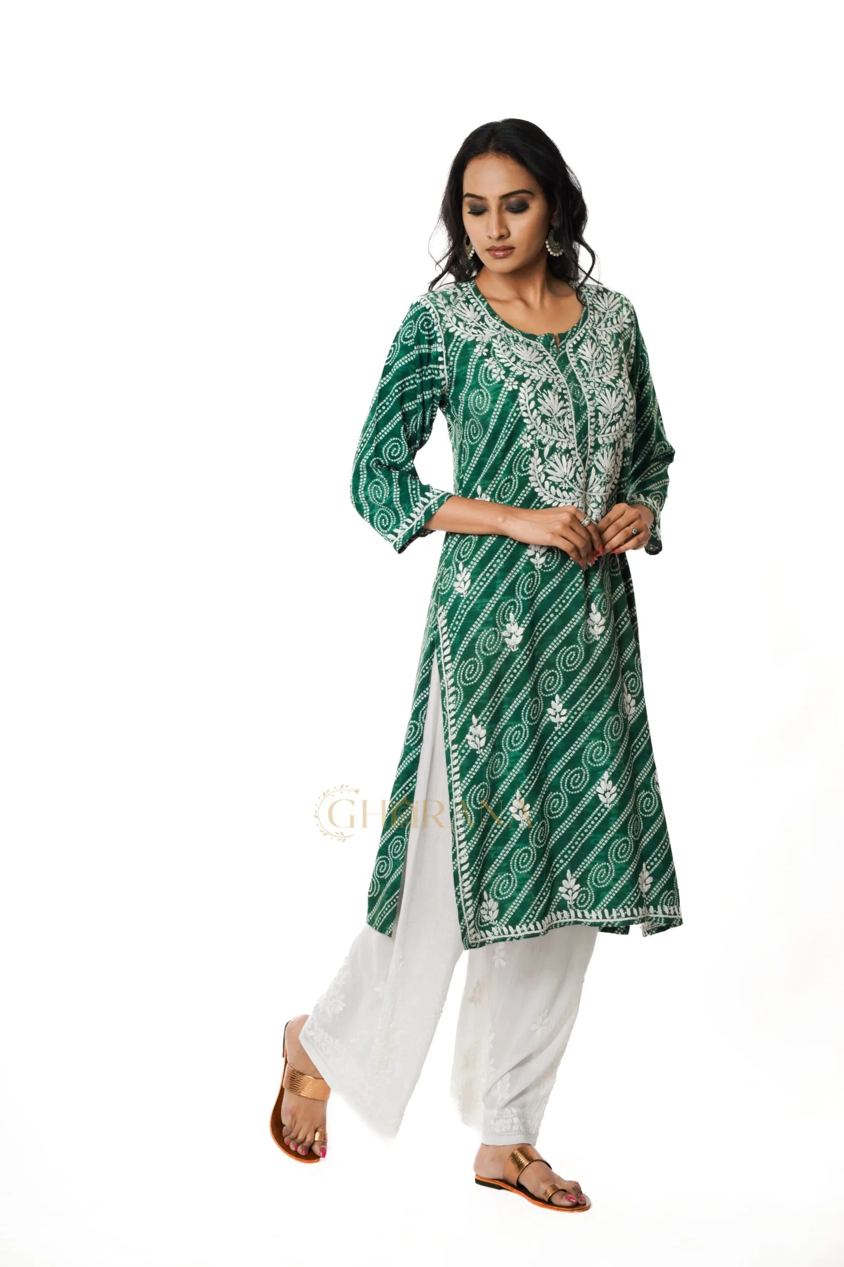 Chandni Chikankari Rayon Printed Kurta