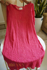Ishq Georgette 4PC Chikankari Kurta set in Resham Jaal and Mukaish work-Pink