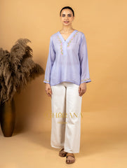 Sahiba Premium Modal Cotton Lavender Chikankari Top