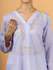 Sahiba Premium Modal Cotton Lavender Chikankari Top