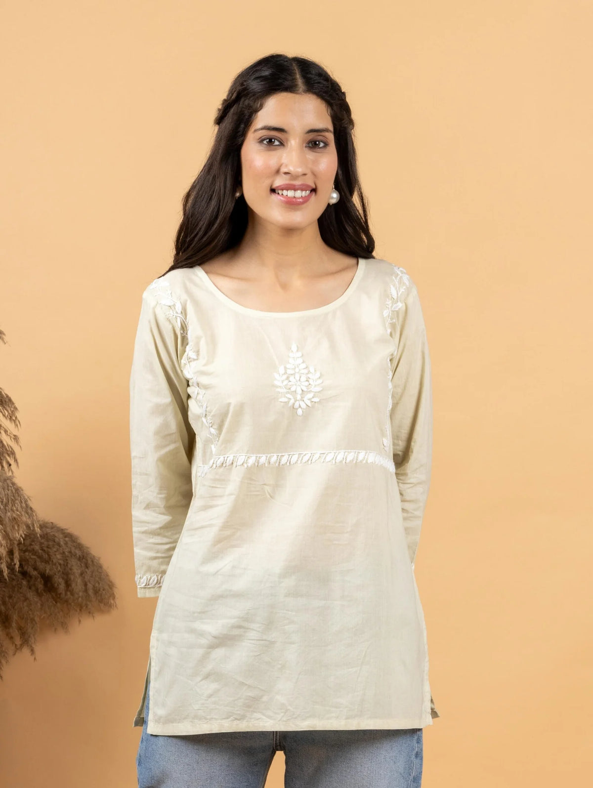 Sahiba Pure Cotton Light Green Chikankari Top
