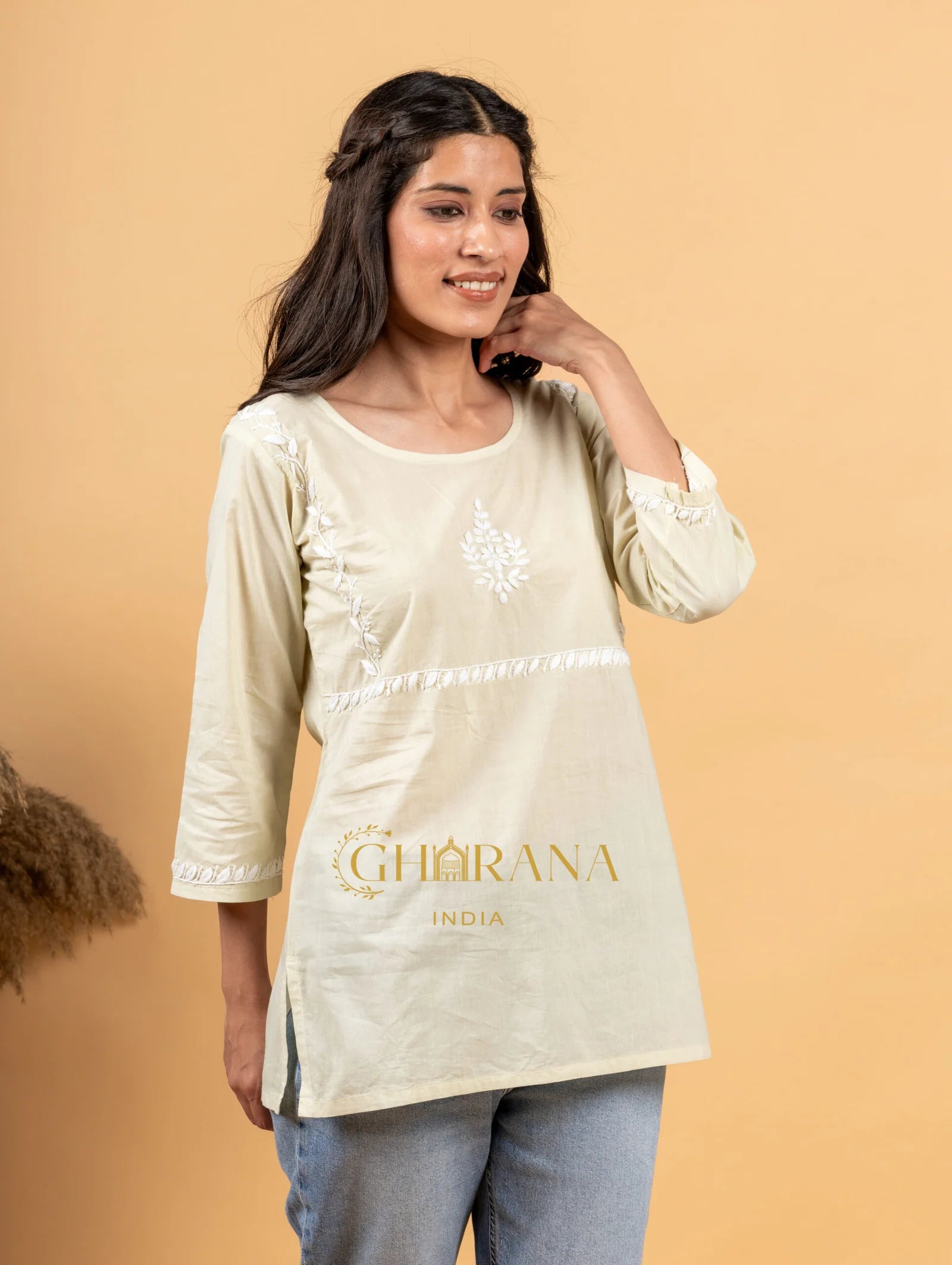 Sahiba Pure Cotton Light Green Chikankari Top