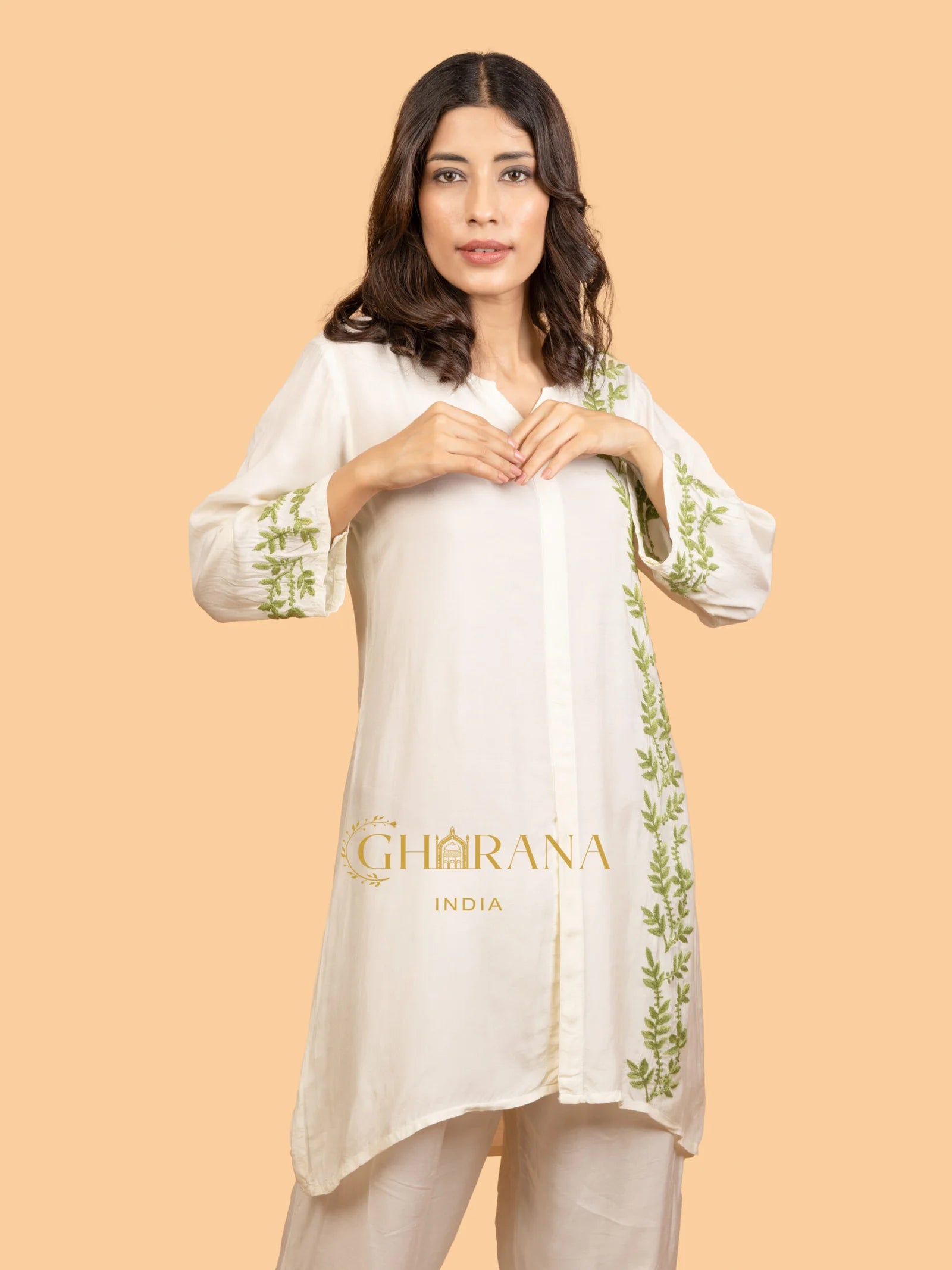 Sahiba Pure Muslin Short Chikankari Kurta
