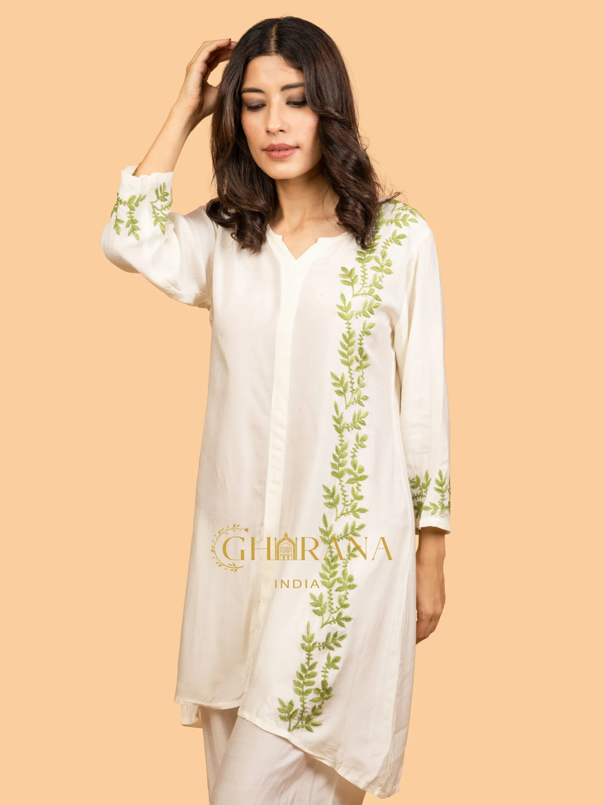 Sahiba Pure Muslin Short Chikankari Kurta