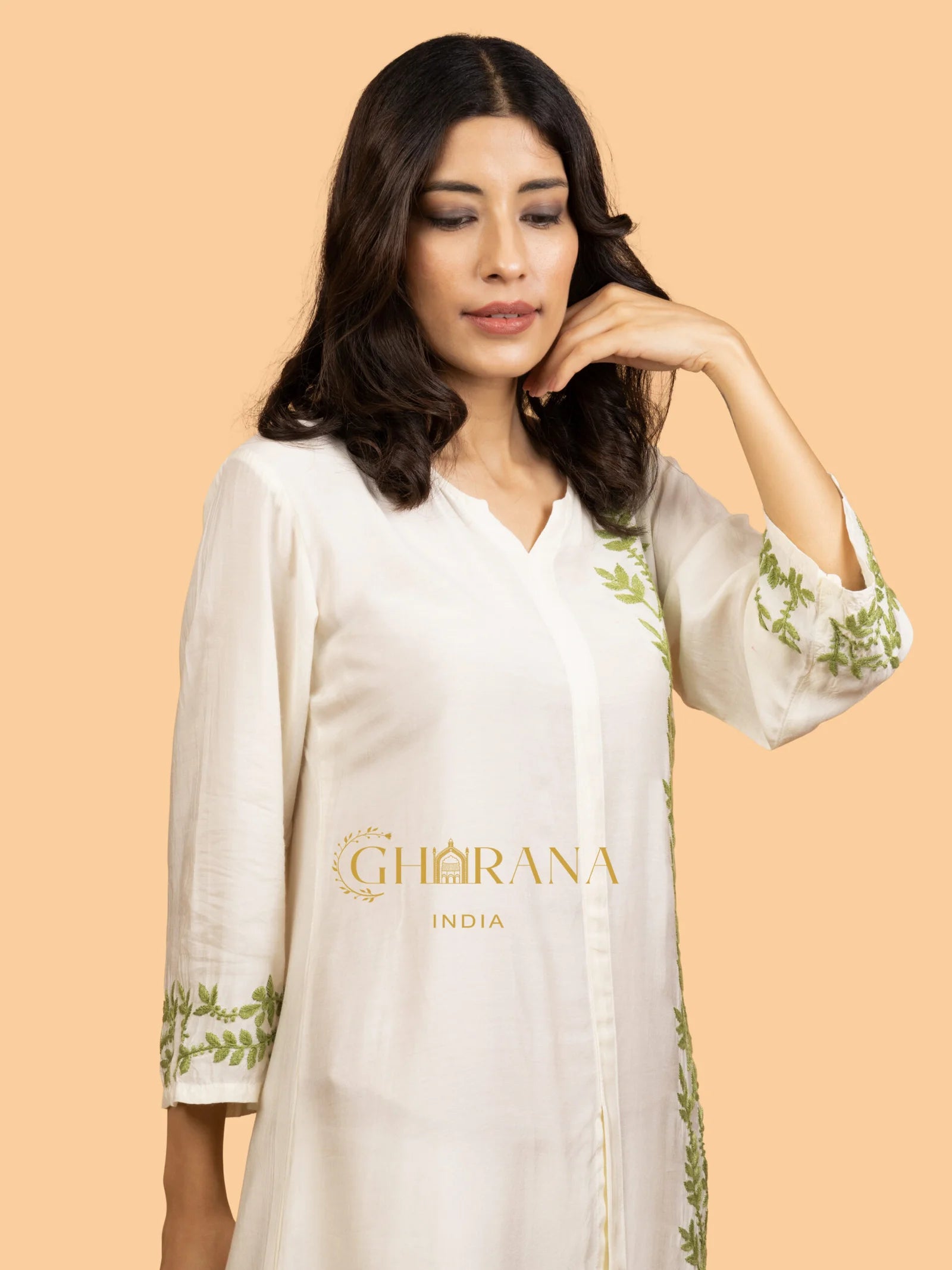 Sahiba Pure Muslin Short Chikankari Kurta