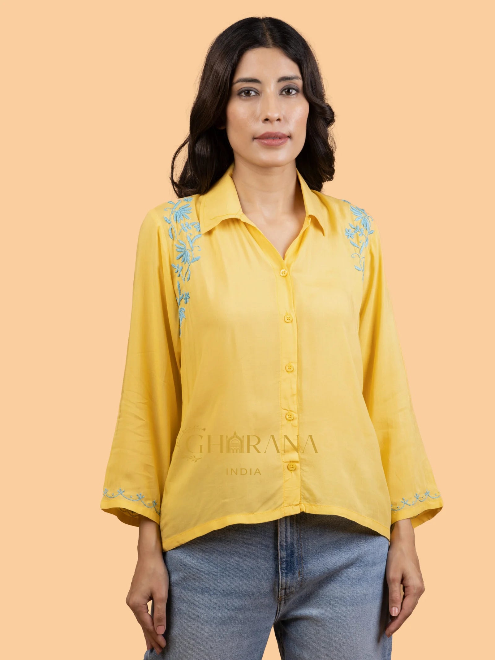 Sahiba Premium Modal Cotton Lime Yellow Chikankari Top