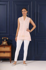 Heer Modal Baby Pink chikankari Top