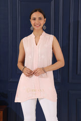Heer Modal Baby Pink chikankari Top
