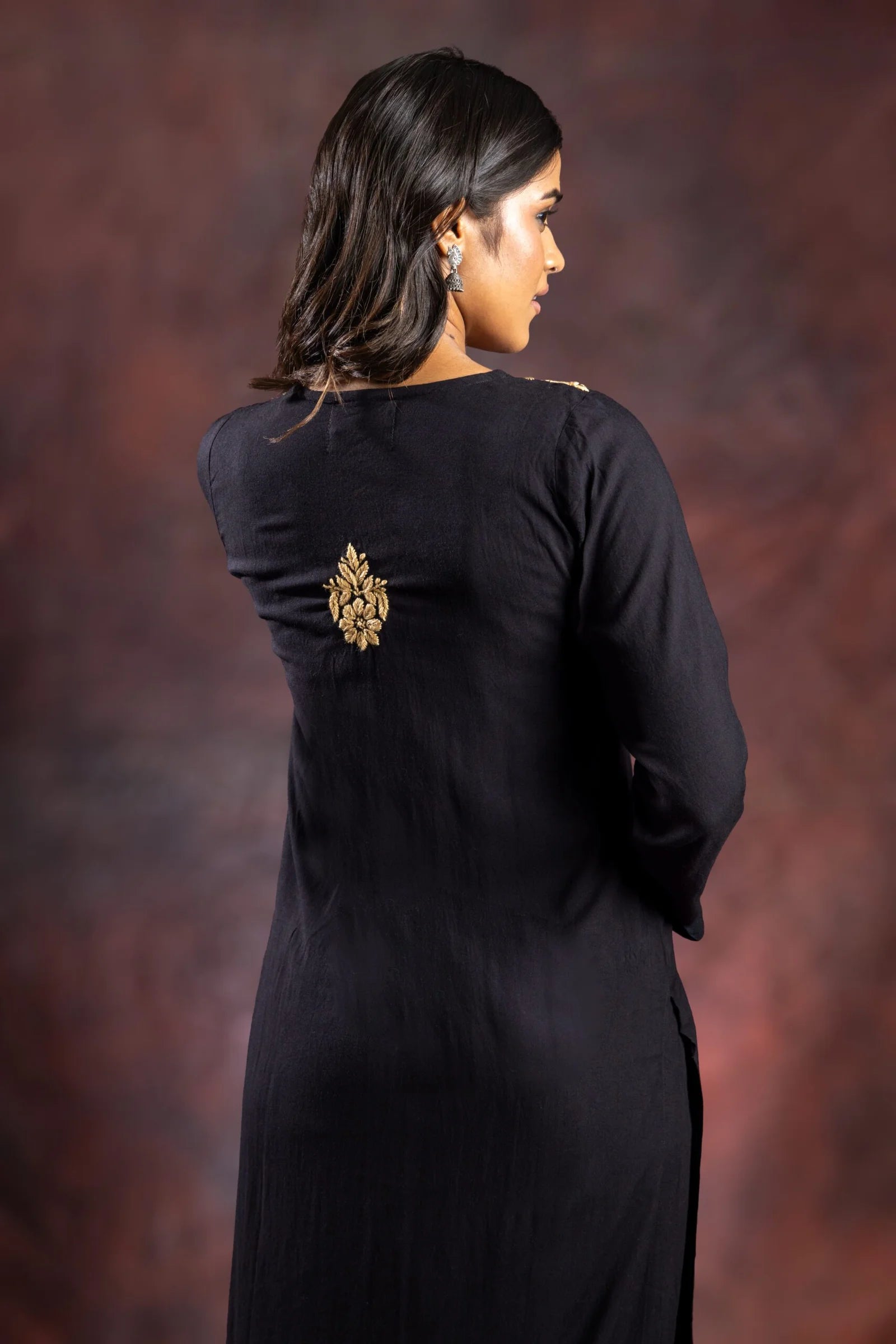 Ishq Rayon Black Chikankari kurta