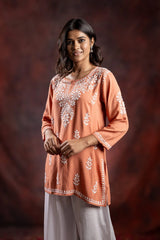 Ishq Modal Brown chikankari Top