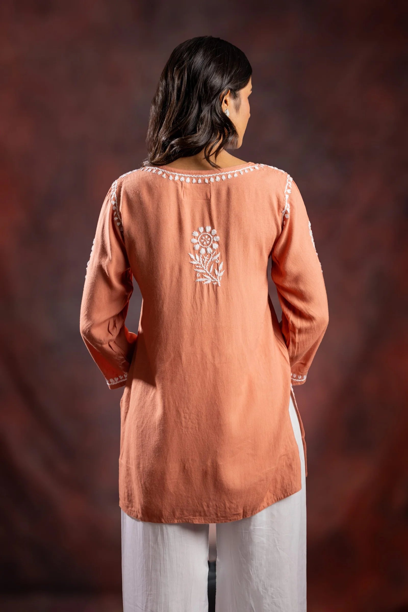 Ishq Modal Brown chikankari Top
