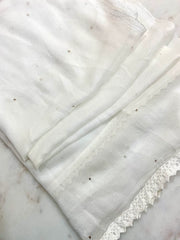 Chiffon Dupatta with Mukaish – White