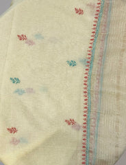 Premium Mul Chanderi 2 piece Chikankari Unstitched 2 piece Kurta and Dupatta set – Pastel Yellow