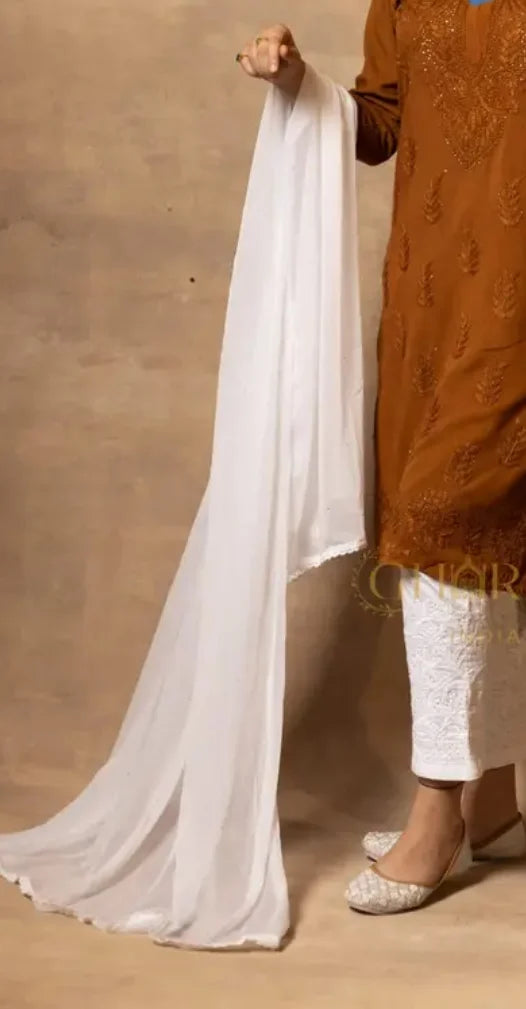 Chiffon Dupatta – White