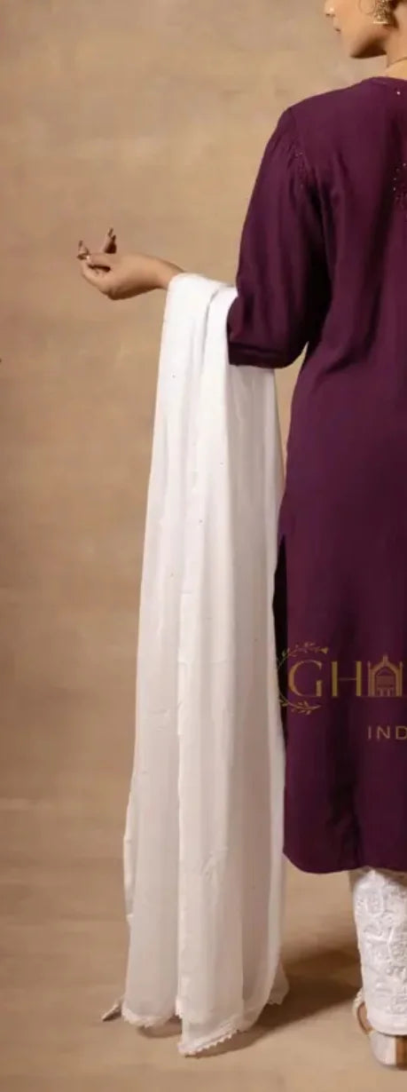 Chiffon Dupatta – White