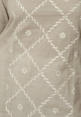 Kimaya Chikankari Mulmul Straight Kurta